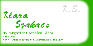 klara szakacs business card